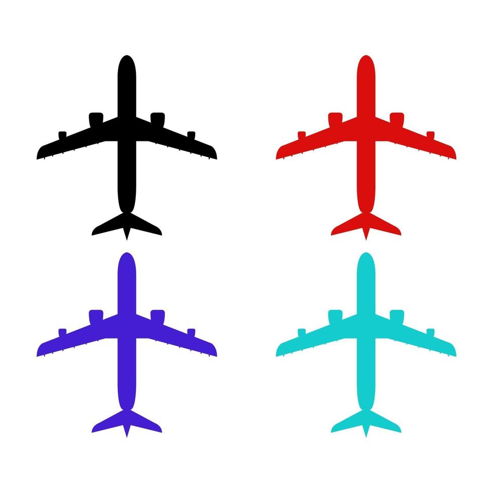 aantal vliegtuigen op witte achtergrond vector