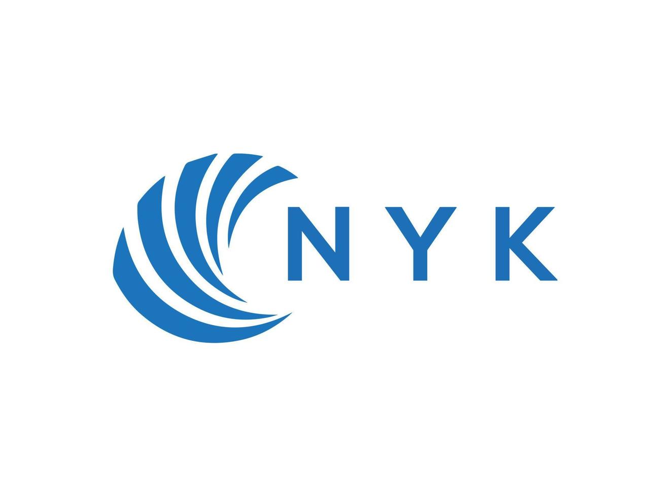 nyk creatief cirkel brief logo concept. nyk brief ontwerp.nyk brief logo ontwerp Aan wit achtergrond. nyk creatief cirkel brief logo concept. nyk brief ontwerp. vector