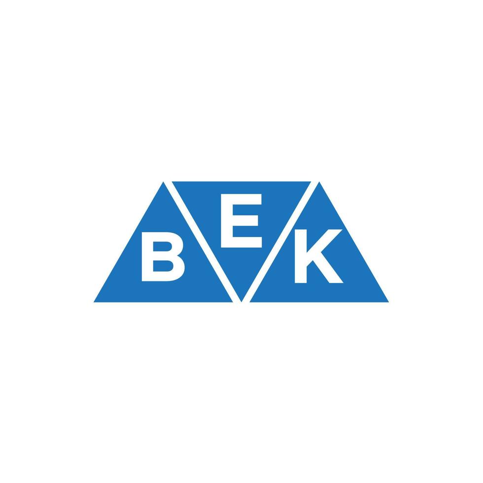 ebk driehoek vorm logo ontwerp Aan wit achtergrond. ebk creatief initialen brief logo concept. vector