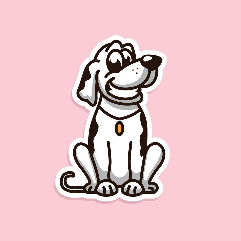 schattige dieren hond sticker ontwerp vector