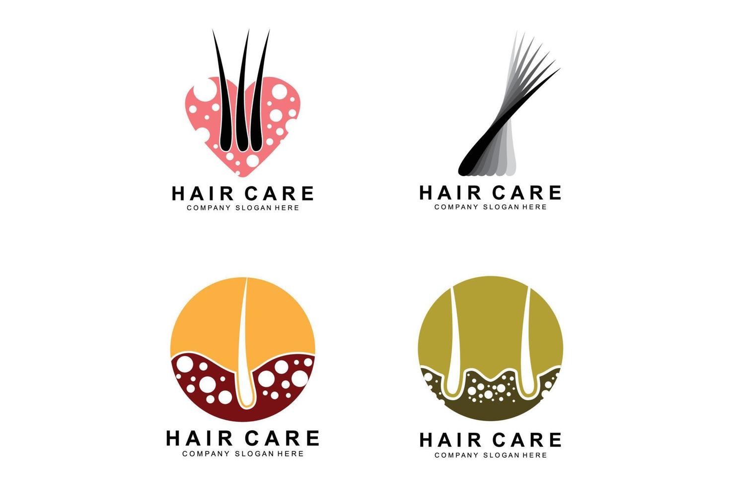 haar- zorg logo, hoofdhuid laag ontwerp, Gezondheid salon merk illustratie vector