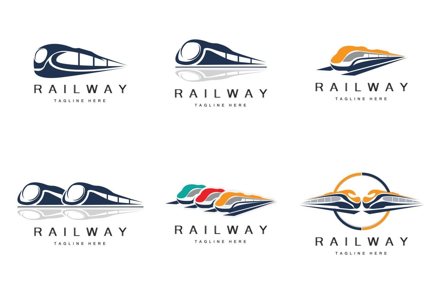 trein logo ontwerp. snel trein bijhouden vector, snel vervoer voertuig illustratie, ontwerp fit locomotief spoorweg bedrijf land- vervoer en snel levering vector