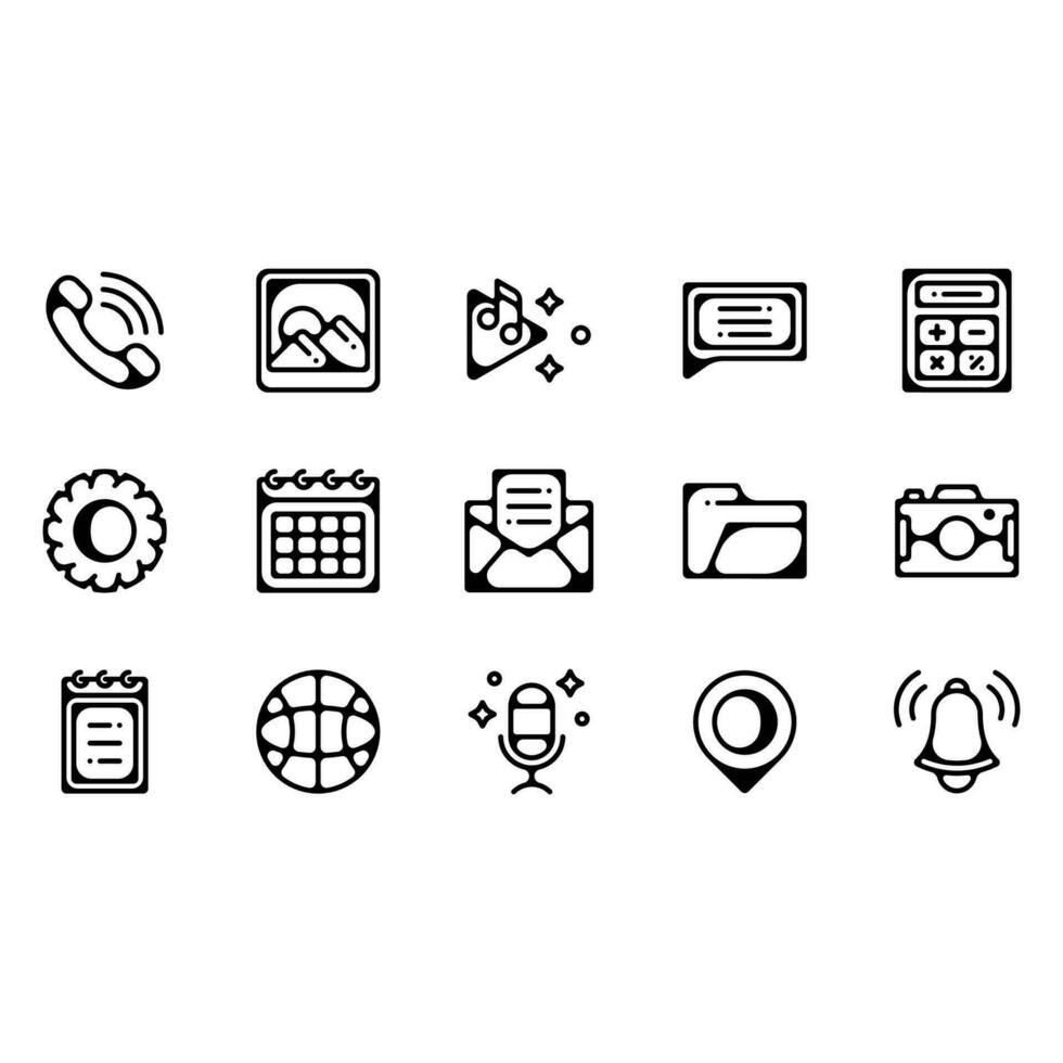 pictogrammen voor mobiele applicaties vector