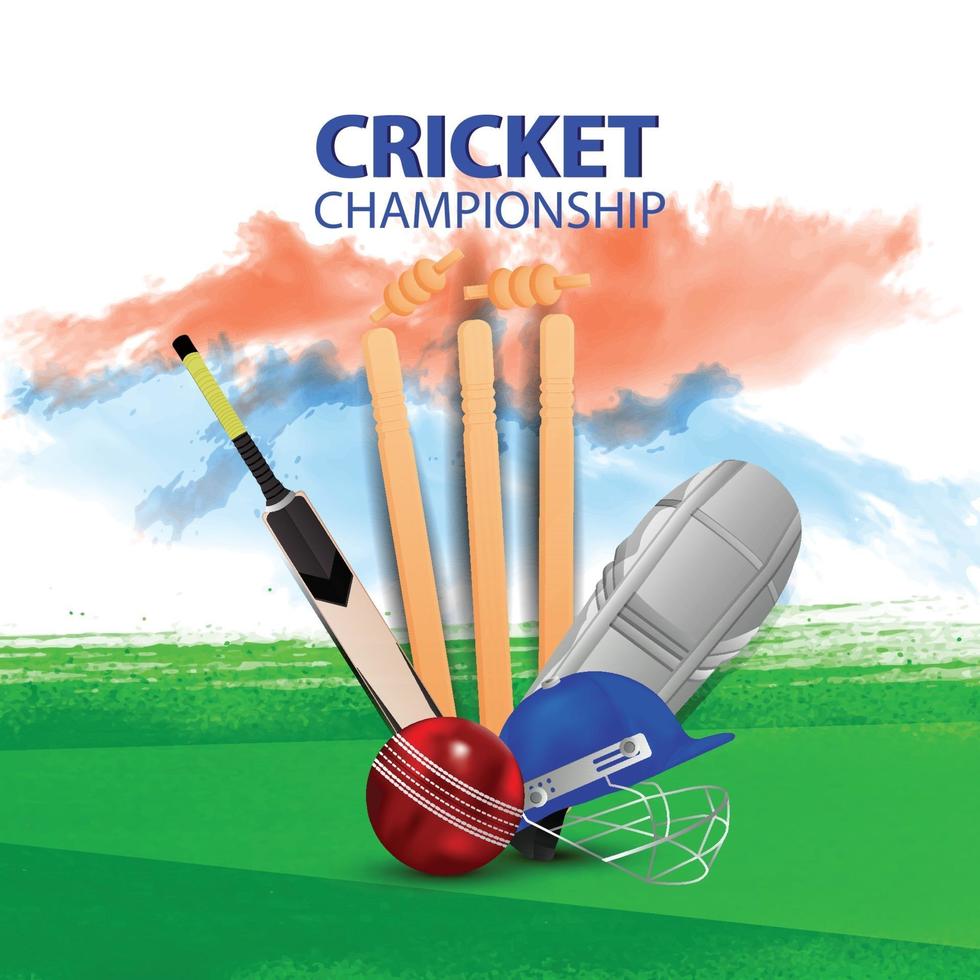 cricket toernooi wedstrijd ontwerpconcept vector