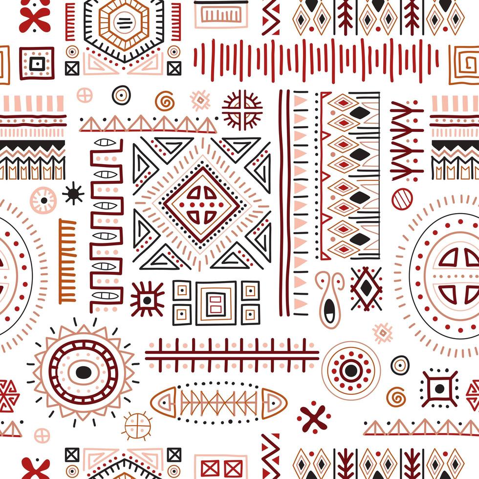 abstracte Afrikaanse vormen naadloze achtergrond, tribal geometrische decoratie patroon vector