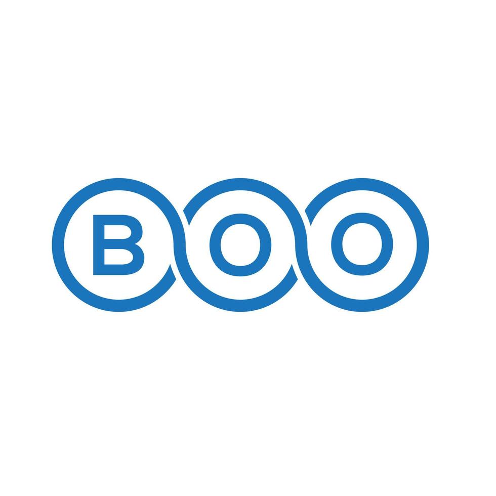 boo brief logo ontwerp op witte achtergrond. boo creatieve initialen brief logo concept. boe-briefontwerp. vector