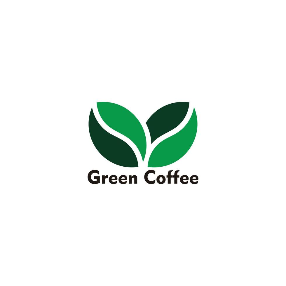 groen koffie Boon curves meetkundig kleurrijk symbool logo vector