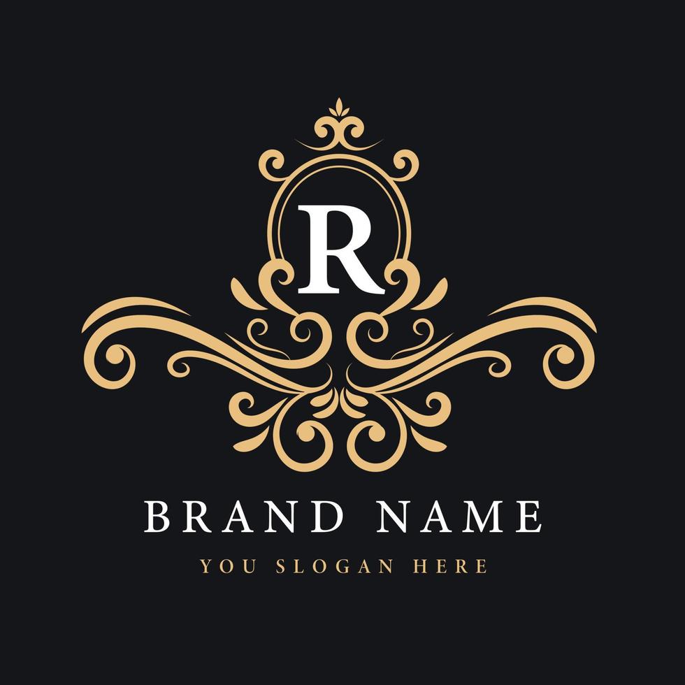 elegant brief wijnoogst kader logo decoratief ontwerp vector