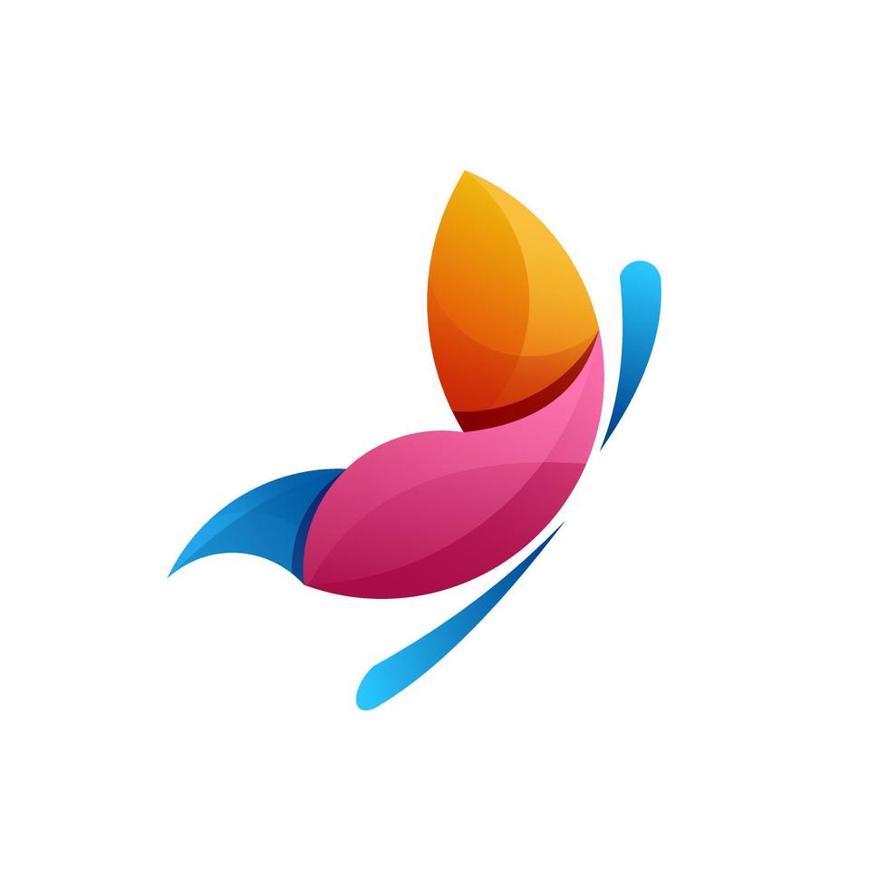 vlinder logo ontwerp helling kleurrijk vector