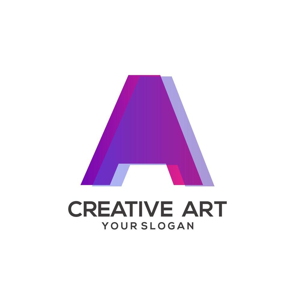 een brief logo helling kleurrijk ontwerp vector