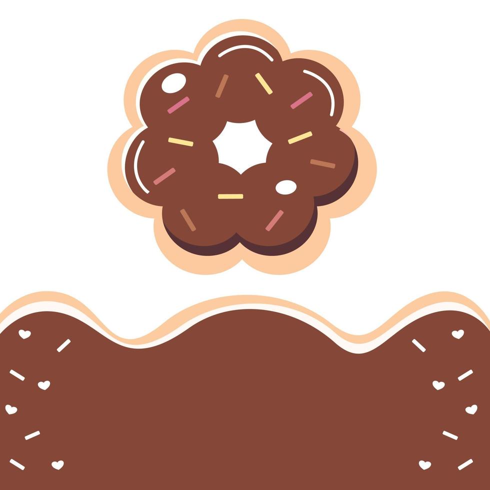 bruin donut vector reeks geïsoleerd Aan wit en bruin achtergrond. top visie donuts verzameling in glazuur met chocolade.plat ontwerp illustratie. kawaii, schattig tekenfilm snoepgoed en desserts.