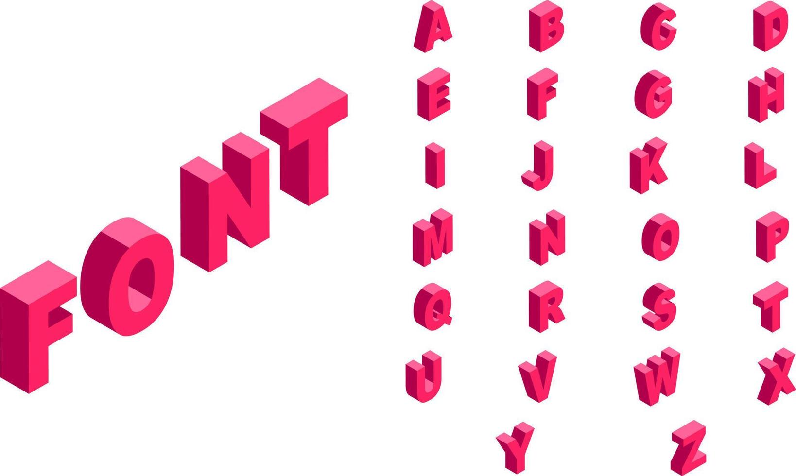 vector 3d vlak stijl lettertype. reeks van alfabet brieven geïsoleerd wit achtergrond