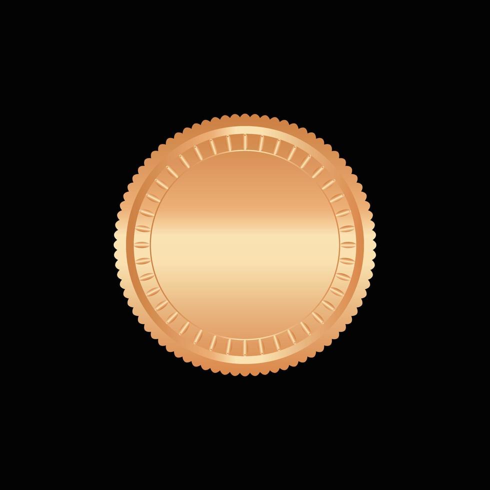 ronde gouden insigne geïsoleerd Aan een zwart achtergrond, zegel postzegel goud luxe elegant banier tegen, vector illustratie certificaat goud folie zegel of medaille geïsoleerd.