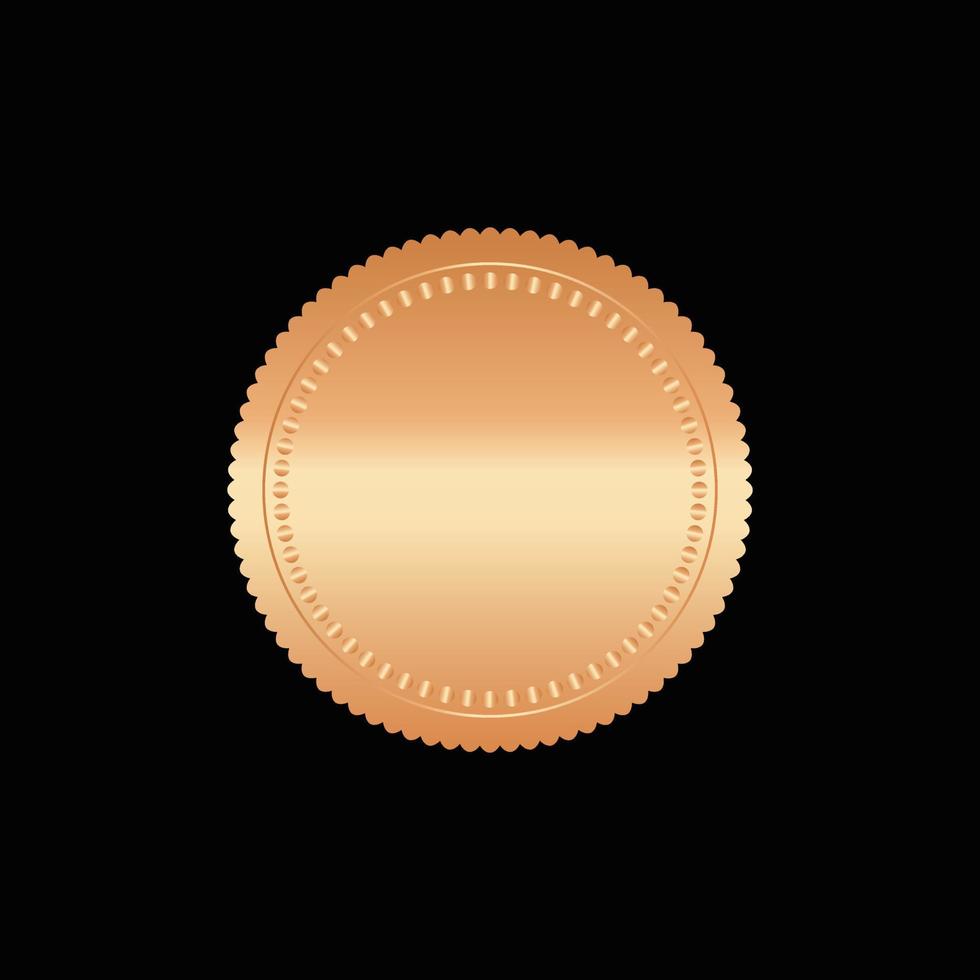 ronde gouden insigne geïsoleerd Aan een zwart achtergrond, zegel postzegel goud luxe elegant banier tegen, vector illustratie certificaat goud folie zegel of medaille geïsoleerd.