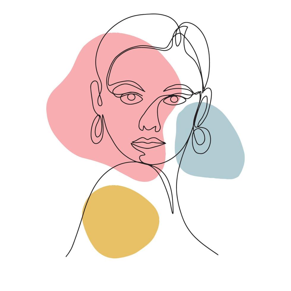 portret een vrouw in modern abstract stijl. hand- getrokken vector illustratie