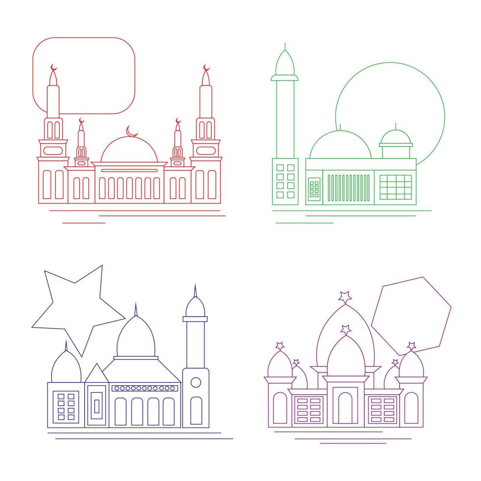 vlak ontwerp moskee vector