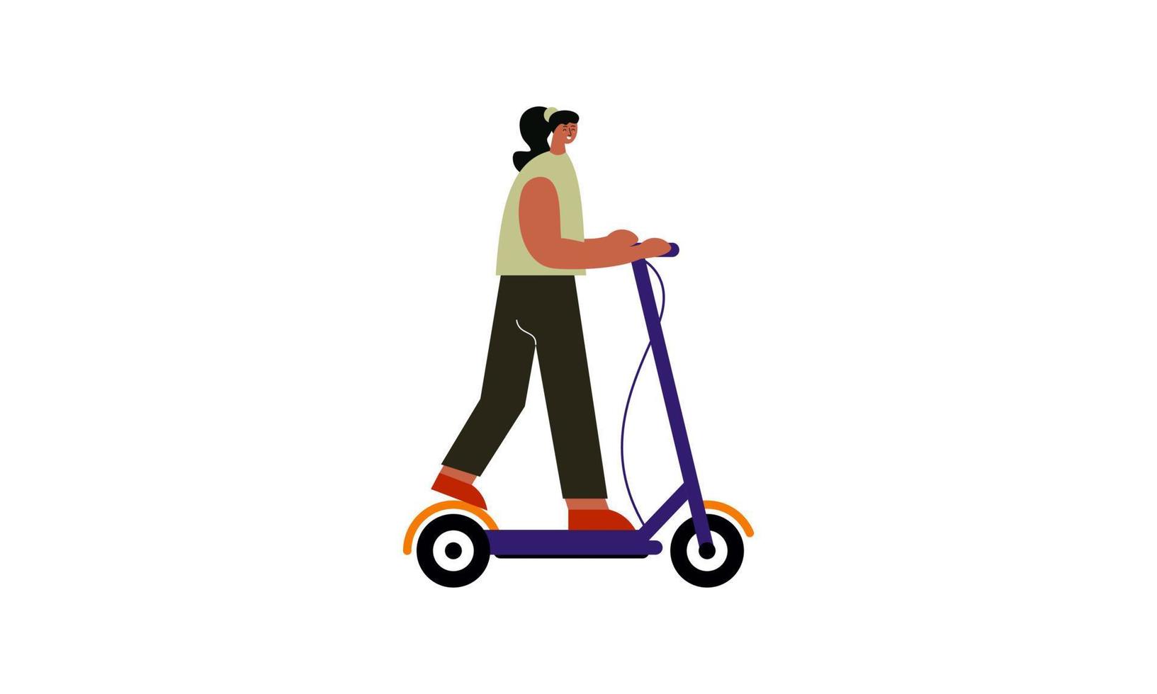 mensen rijden elektrisch wandelen scooters Bij vol snelheid illustratie vector