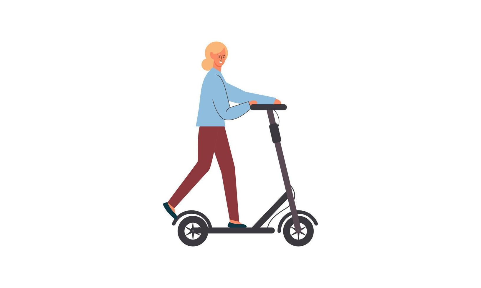 mensen rijden elektrisch wandelen scooters Bij vol snelheid illustratie vector