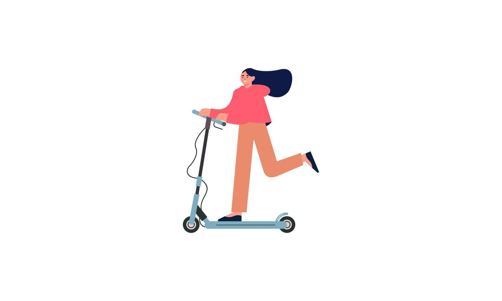 mensen rijden elektrisch wandelen scooters Bij vol snelheid illustratie vector