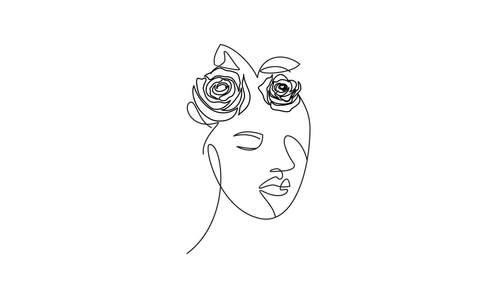 vrouw gezicht met mooi abstract lijnen logo vector