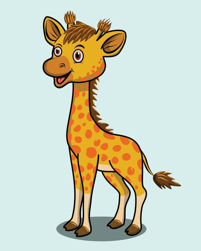 een schattig giraffe in vector illustratie ontwerp