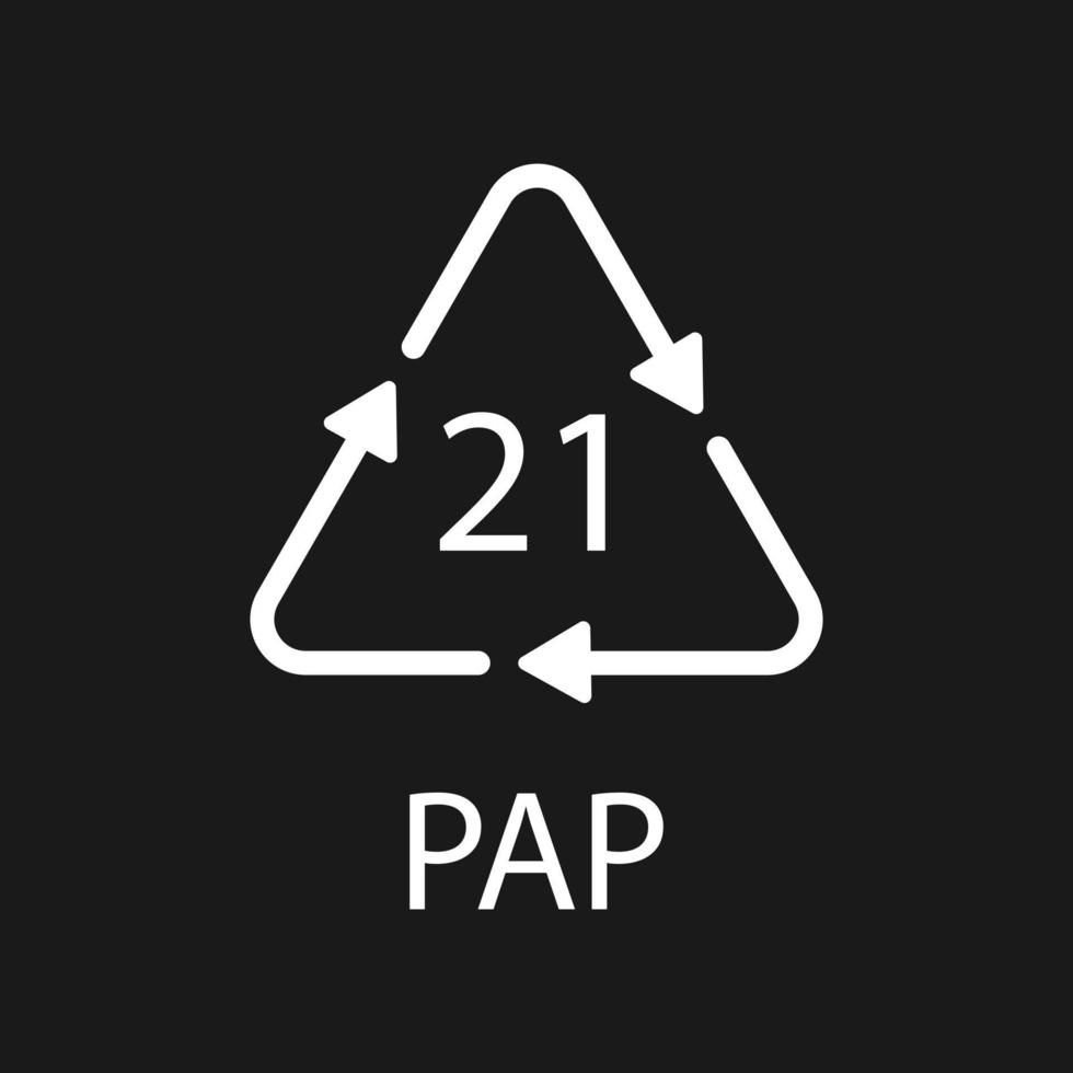 papier recycling symbool pap 21 overig gemengd papier. vector illustratie