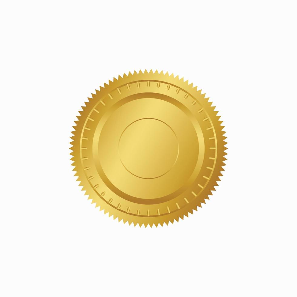 ronde gouden insigne geïsoleerd Aan een zwart achtergrond, zegel postzegel goud luxe elegant banier tegen, vector illustratie certificaat goud folie zegel of medaille geïsoleerd.