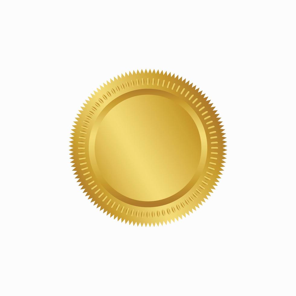 ronde gouden insigne geïsoleerd Aan een zwart achtergrond, zegel postzegel goud luxe elegant banier tegen, vector illustratie certificaat goud folie zegel of medaille geïsoleerd.