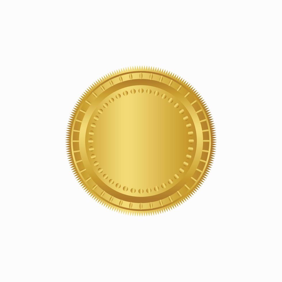 ronde gouden insigne geïsoleerd Aan een zwart achtergrond, zegel postzegel goud luxe elegant banier tegen, vector illustratie certificaat goud folie zegel of medaille geïsoleerd.