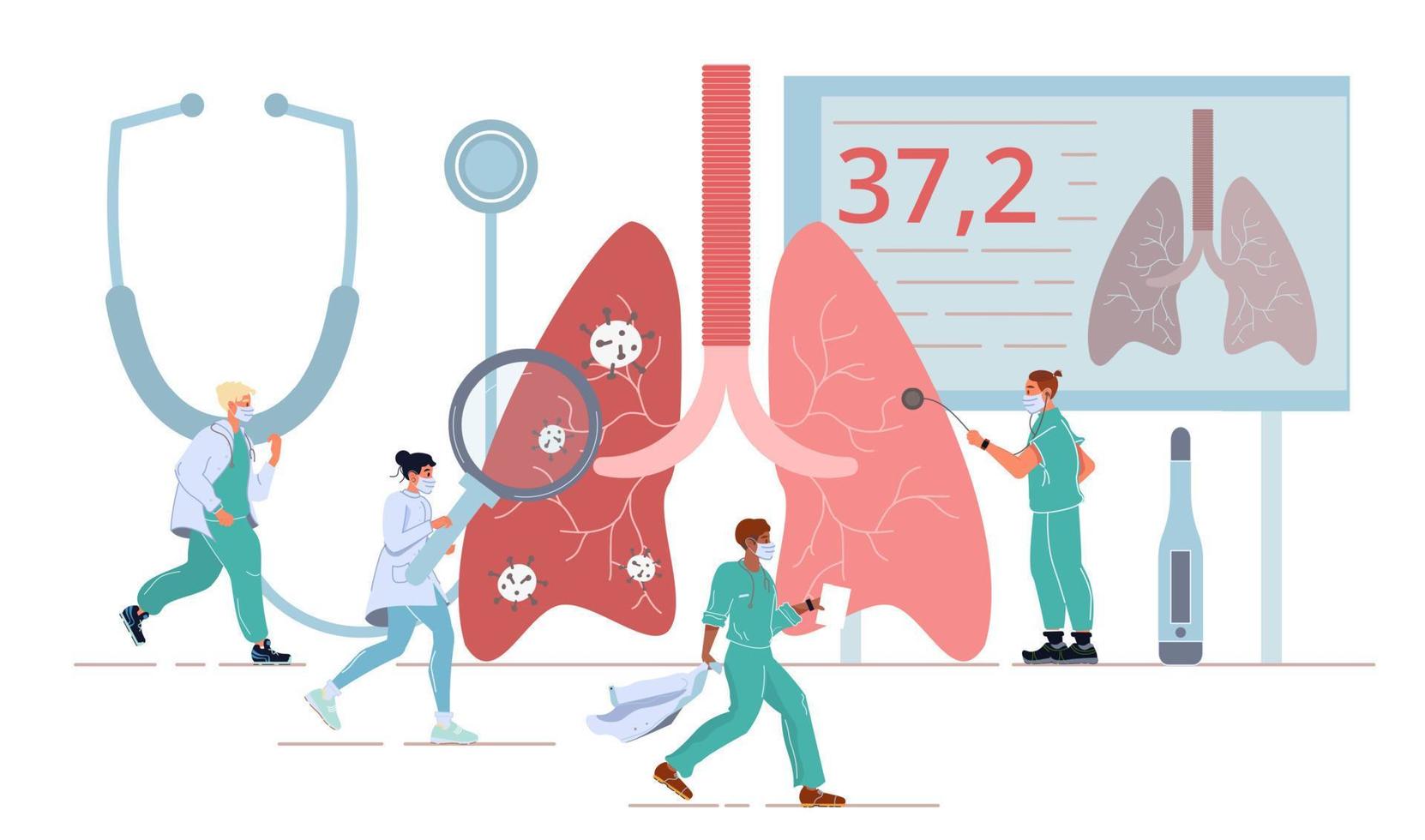 long Gezondheid ziekte diagnose ziekte behandeling vector