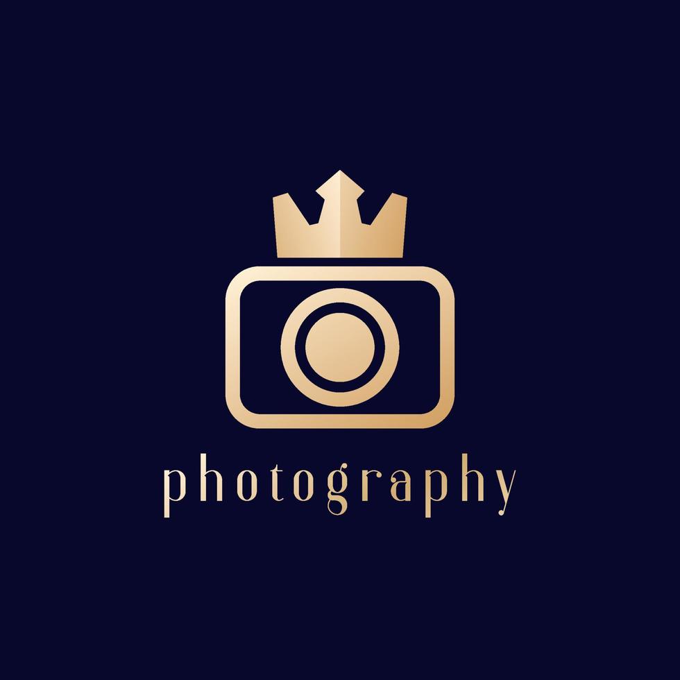 fotografie logo met camera en kroon vector