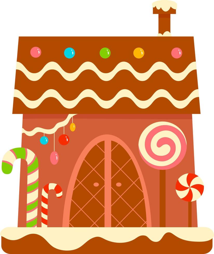 kerst tekenfilms illustraties. peperkoek huis clipart vectorillustratie vector