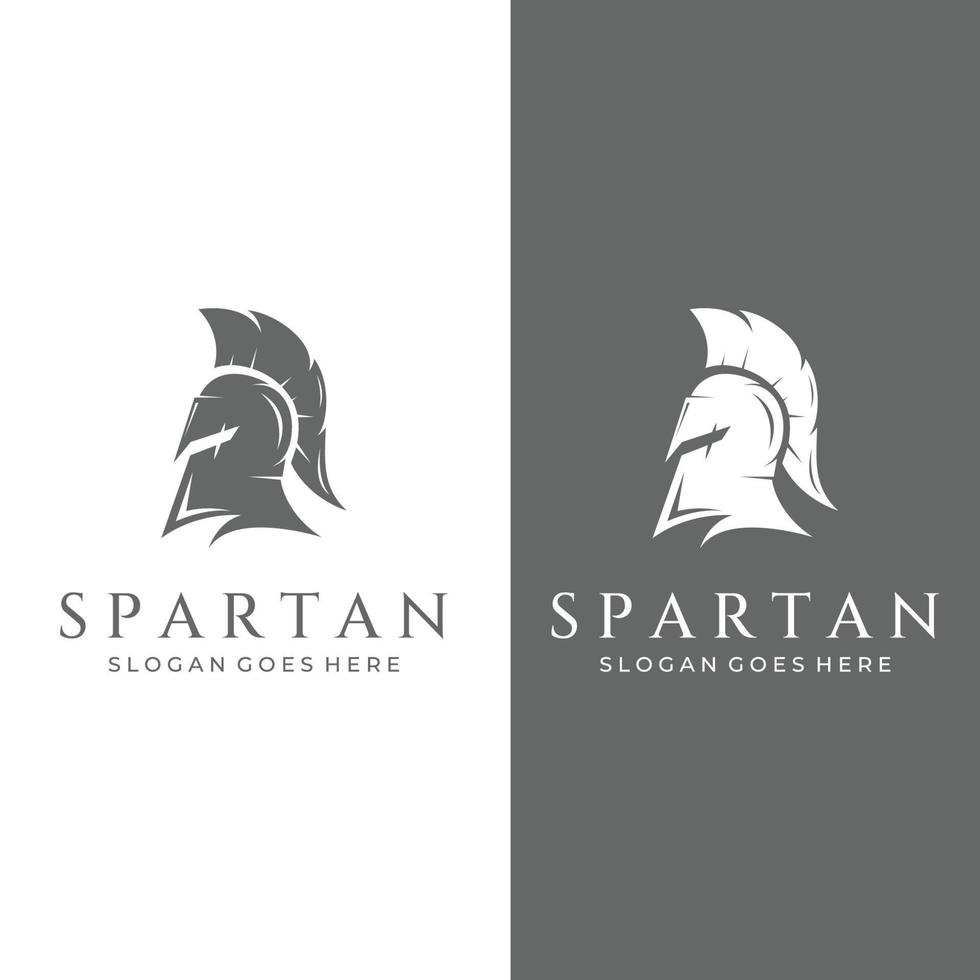 sterke en dappere Spartaanse of Spartaanse oorlogskrijger helm logo.designed met sjabloon vector illustratie bewerking.