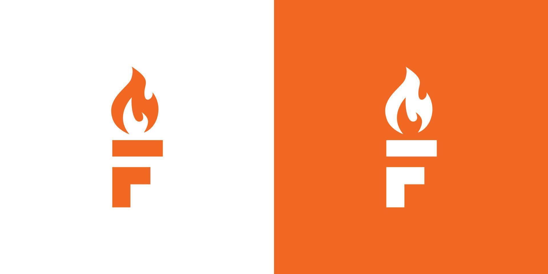 modern en professioneel brief f initialen brand fakkel logo ontwerp vector