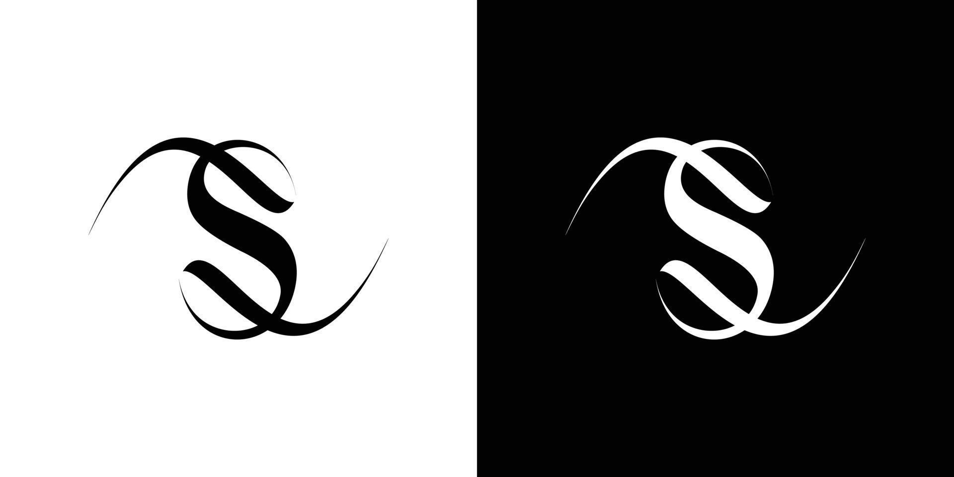 luxe en modern brief s initialen logo ontwerp 2 vector