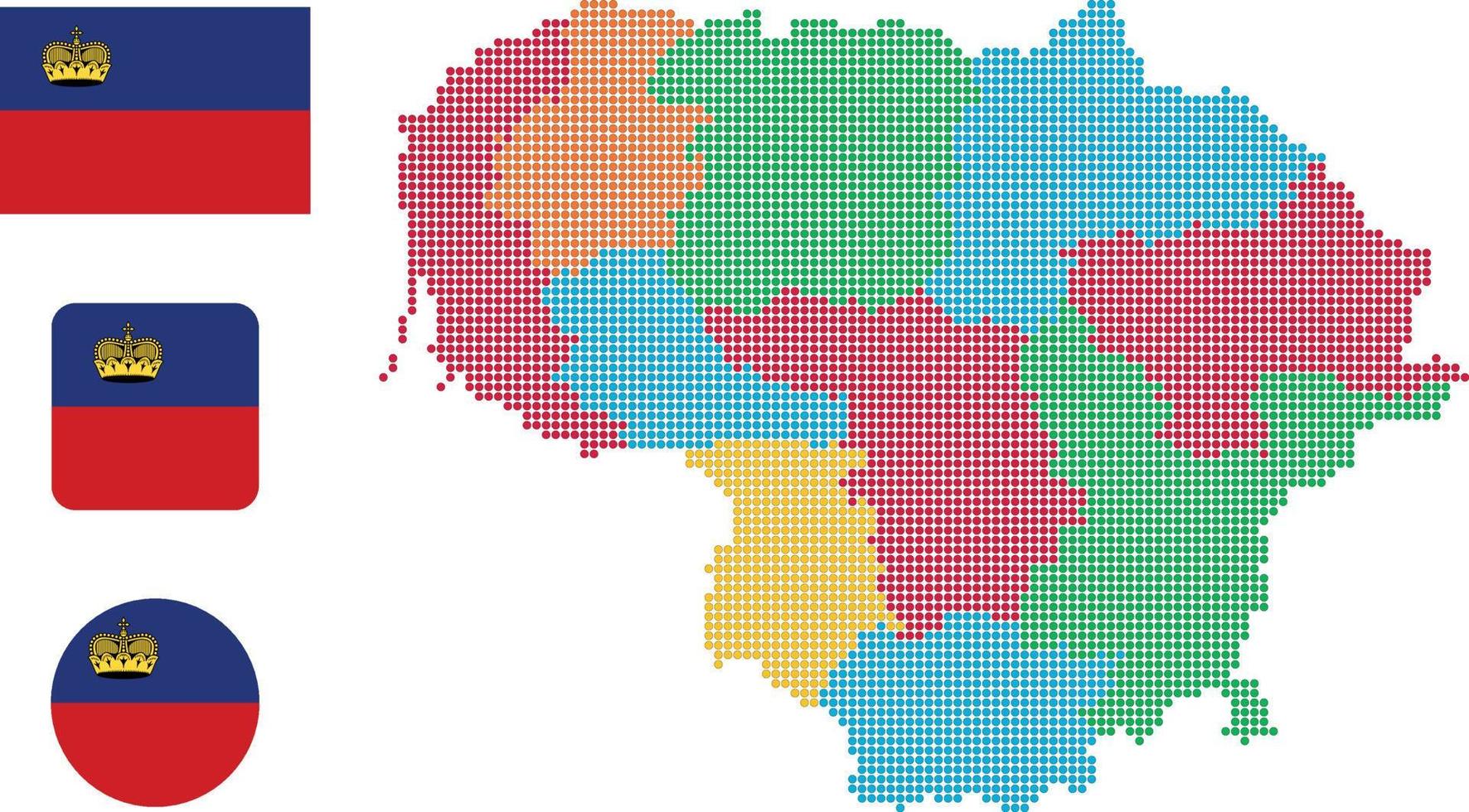 Litouwen kaart en vlag vlak icoon symbool vector illustratie