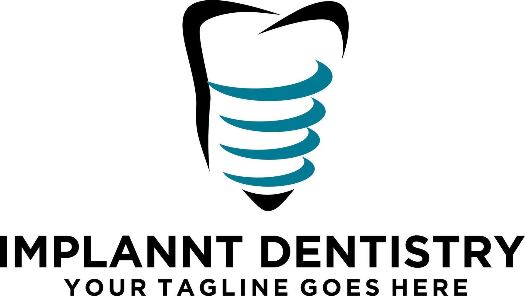 implantaat tandheelkunde kliniek logo ontwerp vector