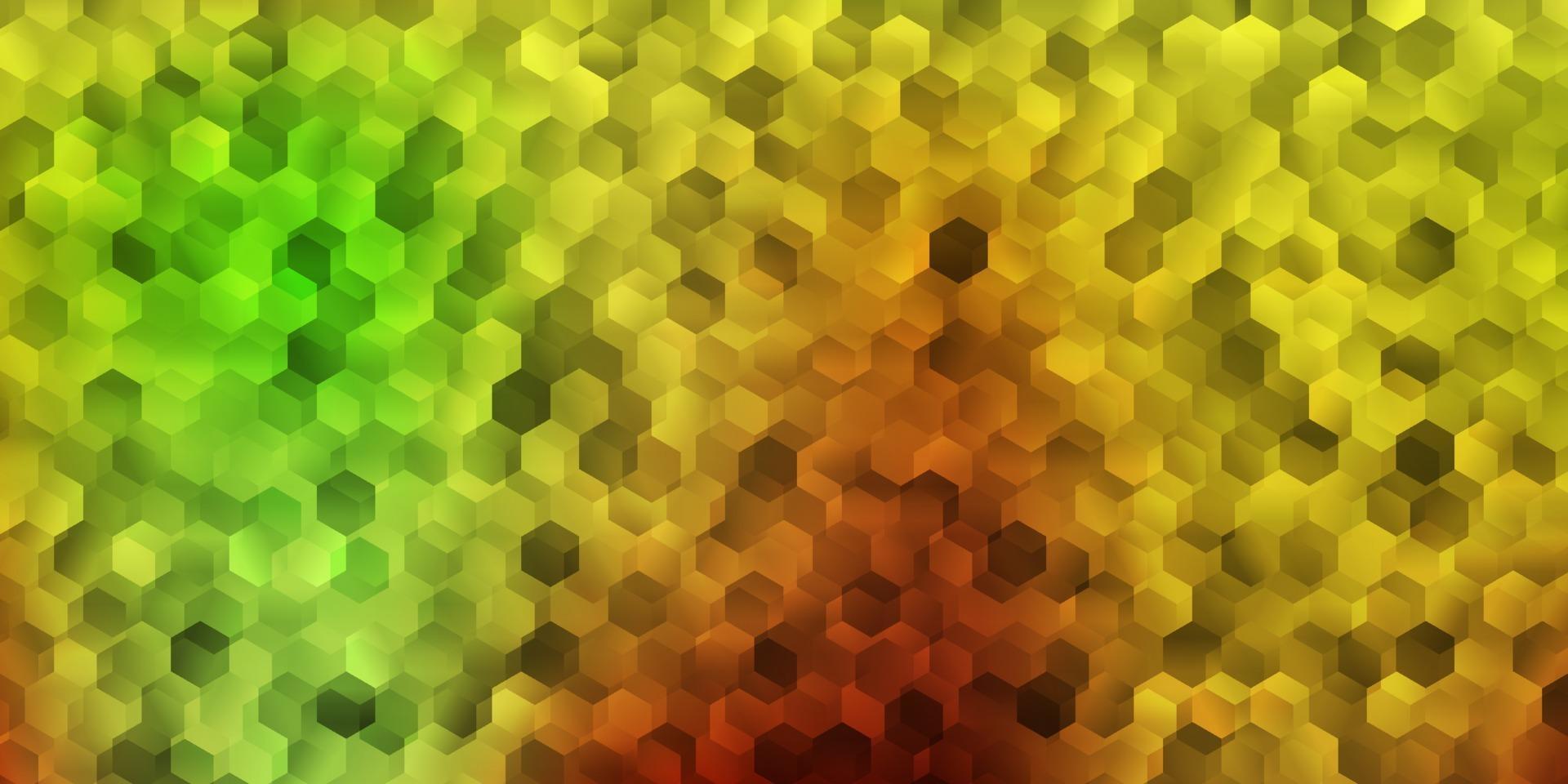 lichtgroen, geel vectorpatroon met zeshoeken. vector