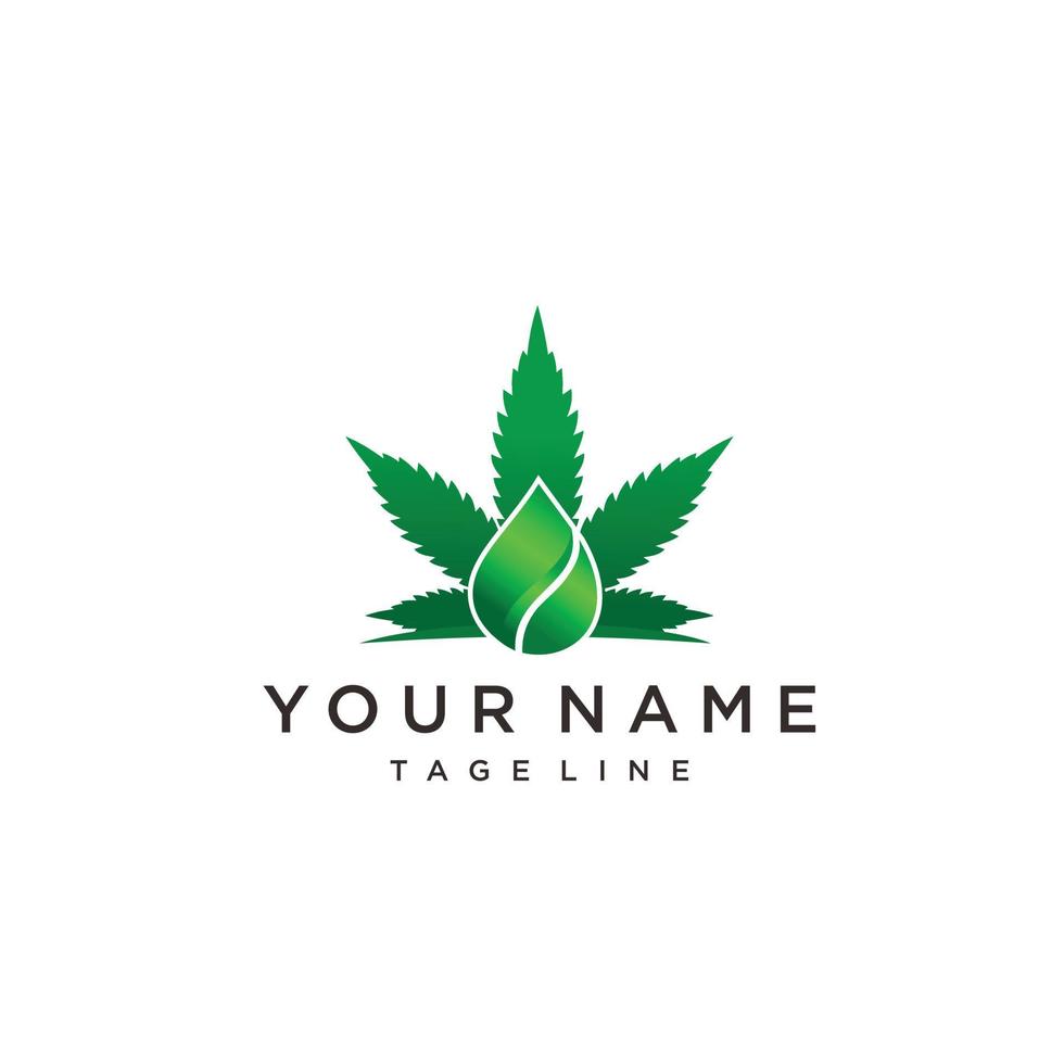 hennep olie logo ontwerp inspiratie cbd olie logo marihuana blad symbool cbd Product logo vector