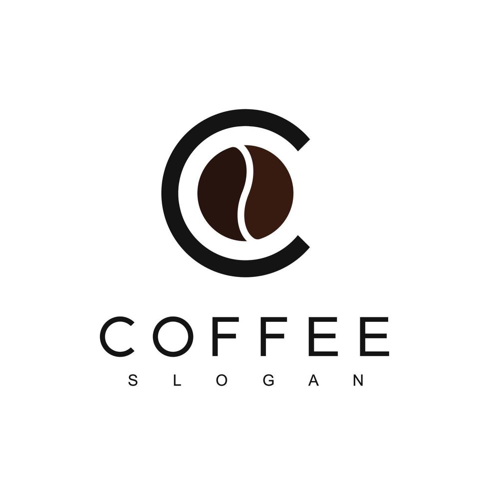 koffie logo ontwerp sjabloon met wijnoogst concept stijl. gebruik makend van brief c en koffie Boon icoon voor koffie winkel en cafe bedrijf vector