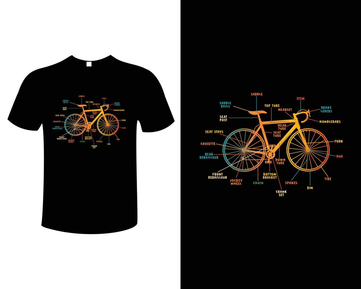 berg fiets t-shirt ontwerp vector sjabloon, fietser t-shirt ontwerp voor avontuur geliefden