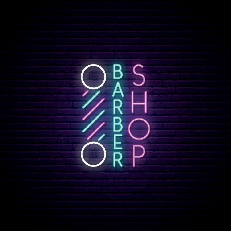 barbershop neon teken vector
