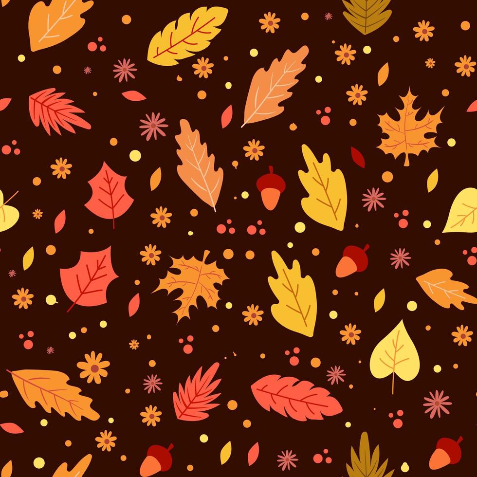 herfst blad naadloos patroon achtergrond vector