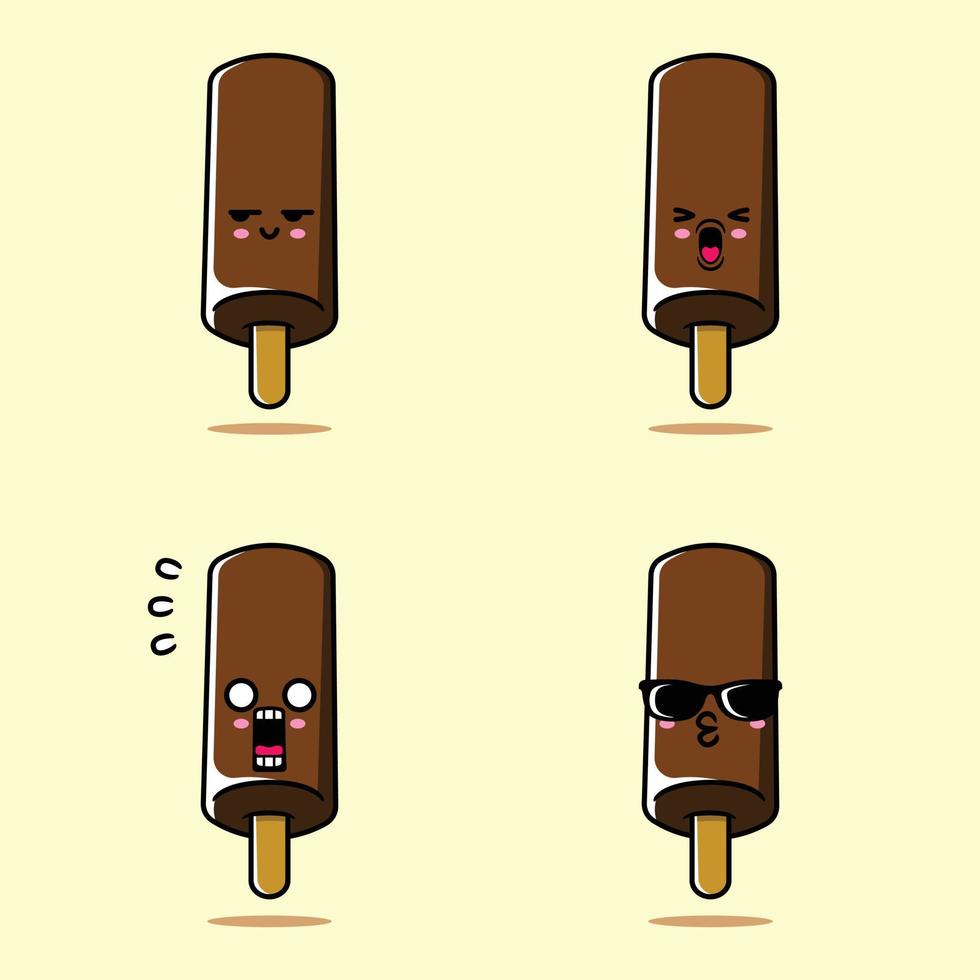 vector illustratie van schattig chocola ijs room