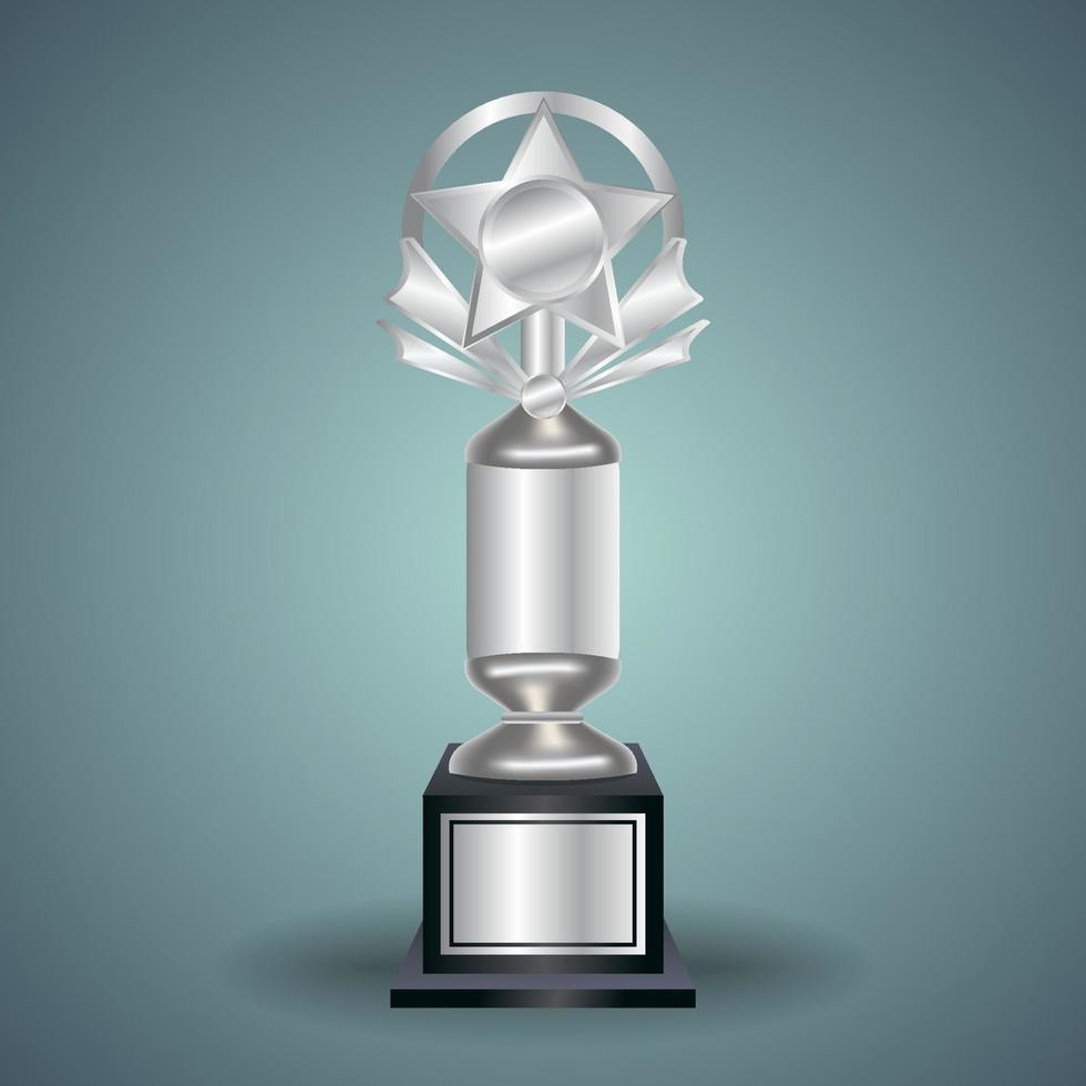 winnaar's trofee icoon. zilver trofee vector