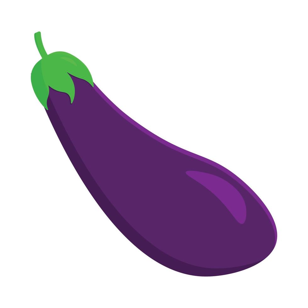 aubergine klem kunst fruit en groenten lijst schattig tekenfilm vector animatie icoon