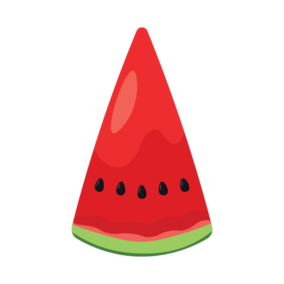 watermeloen plak icoon clip art fruit in schattig tekenfilm geanimeerd vector illustratie