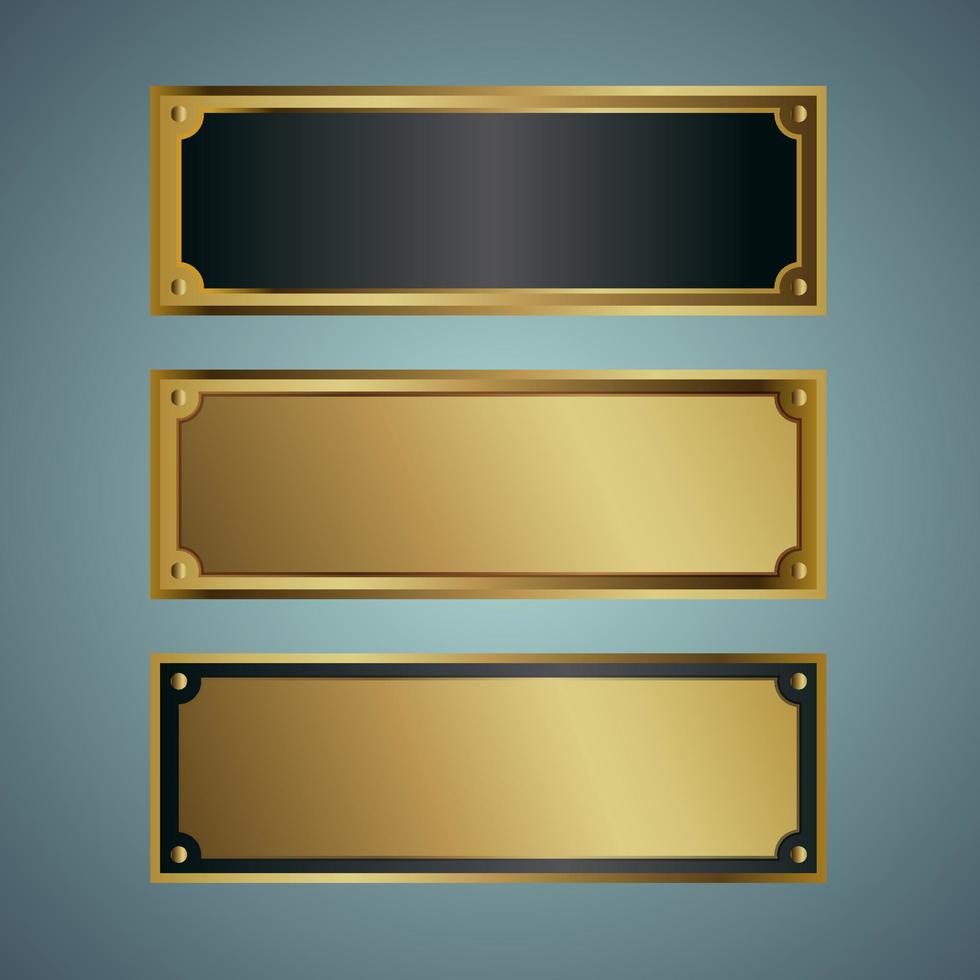 elegant gouden naam bord vector