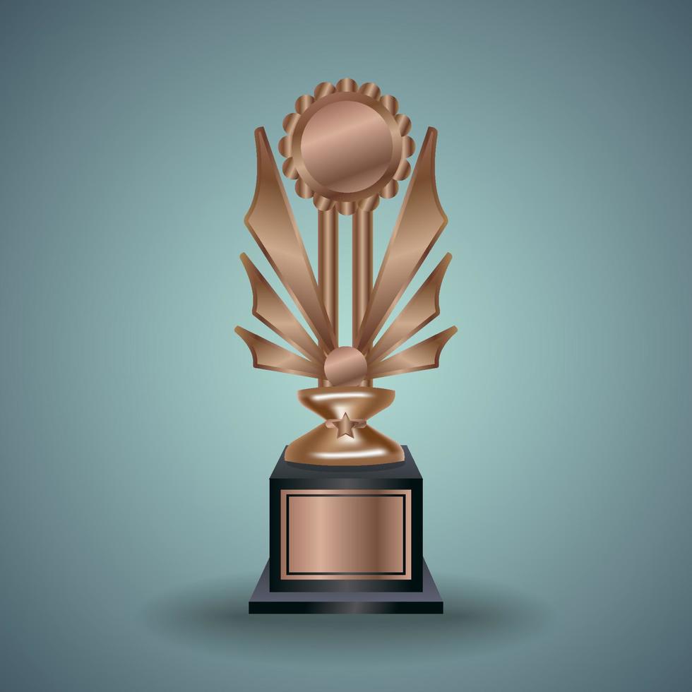 bronzen trofee mockup vector