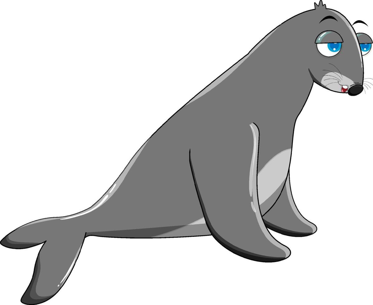 zeehond cartoon op witte achtergrond vector